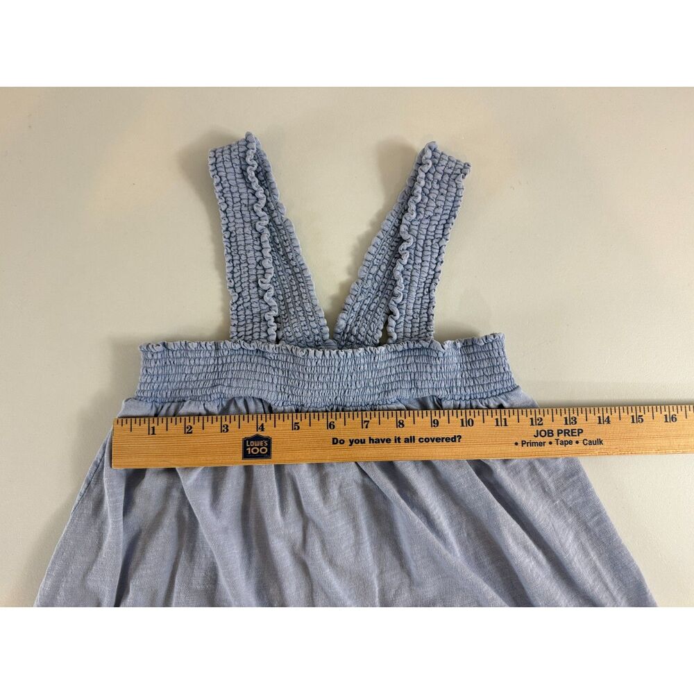Anthropologie Pilcro Women's Smocked Elastic Straps Tank Top Blue Cotton Size XS - Picture 9 of 12